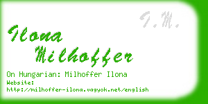 ilona milhoffer business card